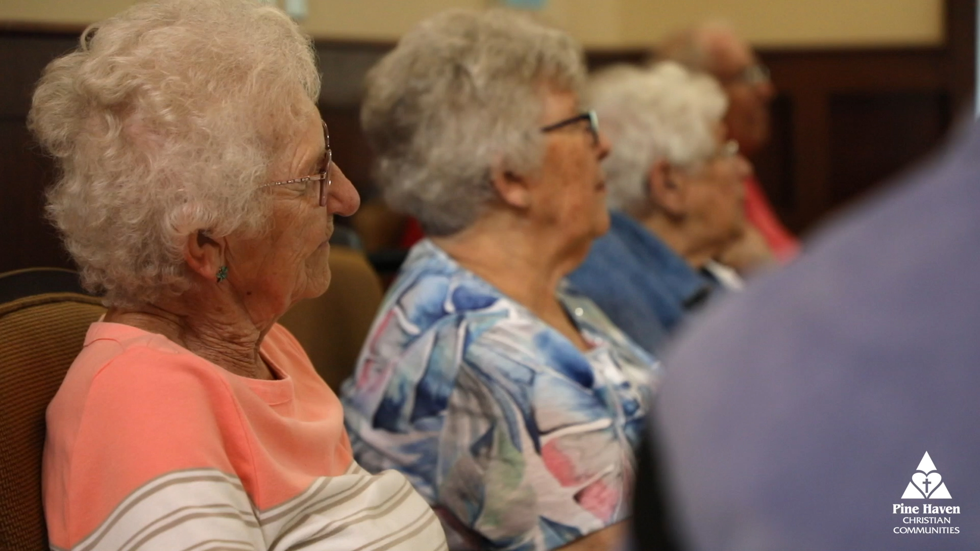Pine Haven residents watching a performance